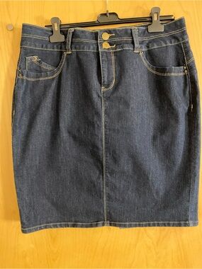 Royalty For Me Dark Blue Denim Pencil Skirt
